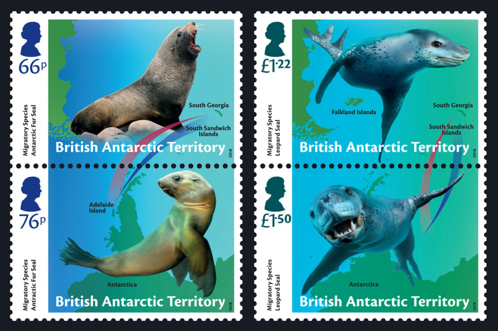 2018 Stamp Set Migratory Species Seals British Antarctic