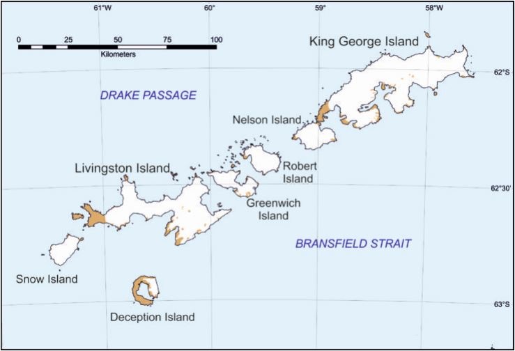 Map of South Shetland Islands