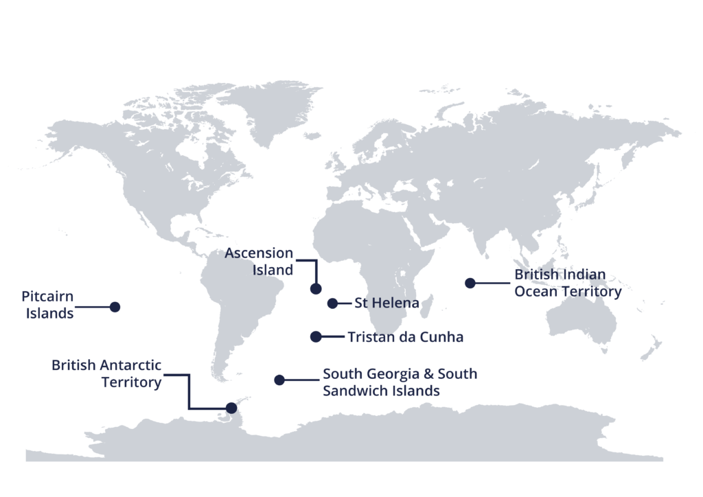 Map of Blue Belt Programme Overseas Territories