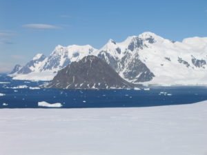 View of Francis Peak, as seen from Rothera research station in Antarctica