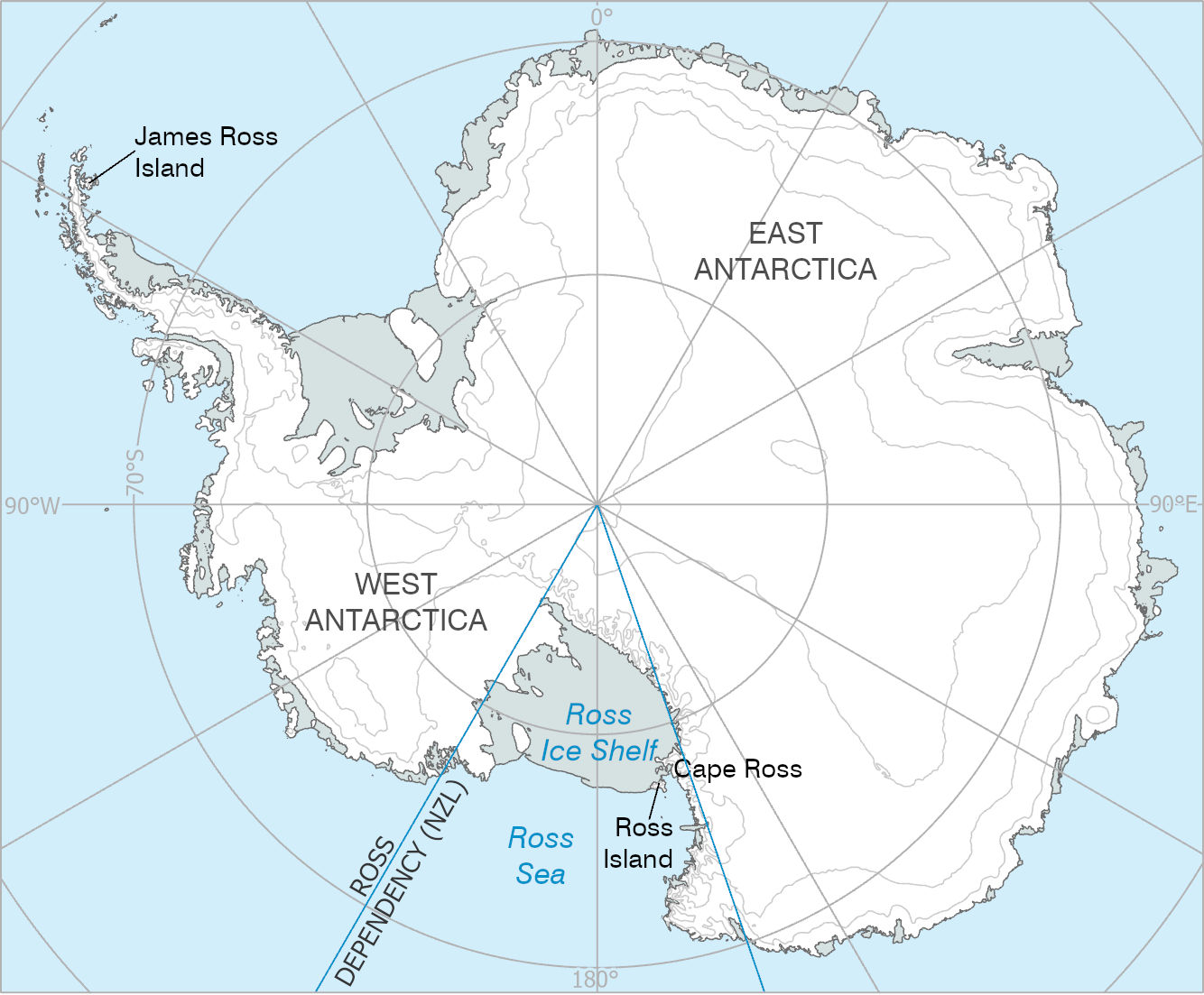 Ross Ice Shelf Map