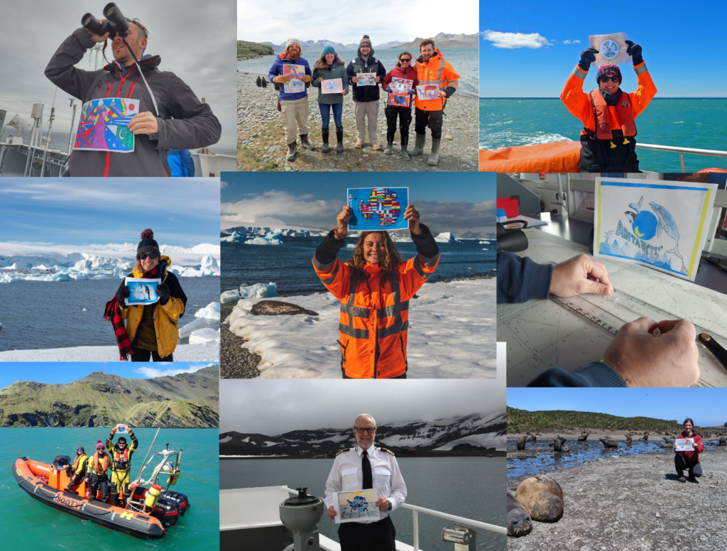 UKPN Antarctic Flags being displayed in Antarctica.