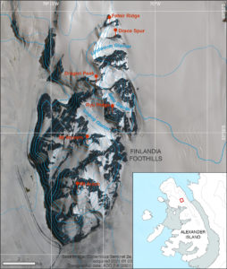 Antarctic place names map