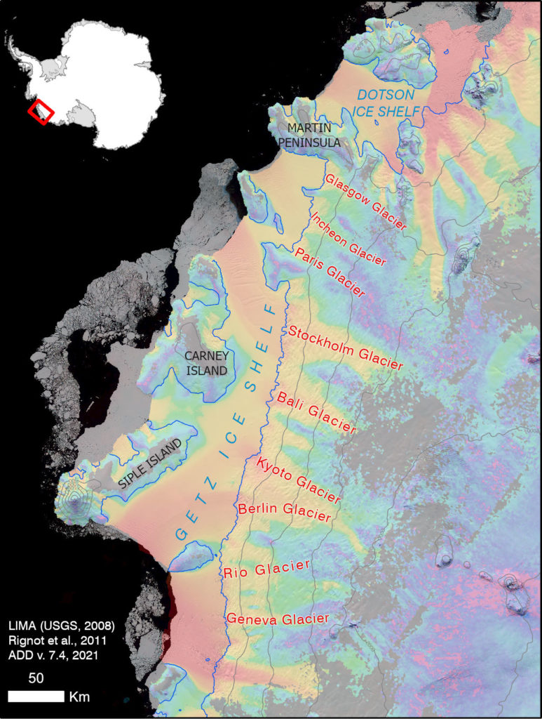 Antarctic place names map