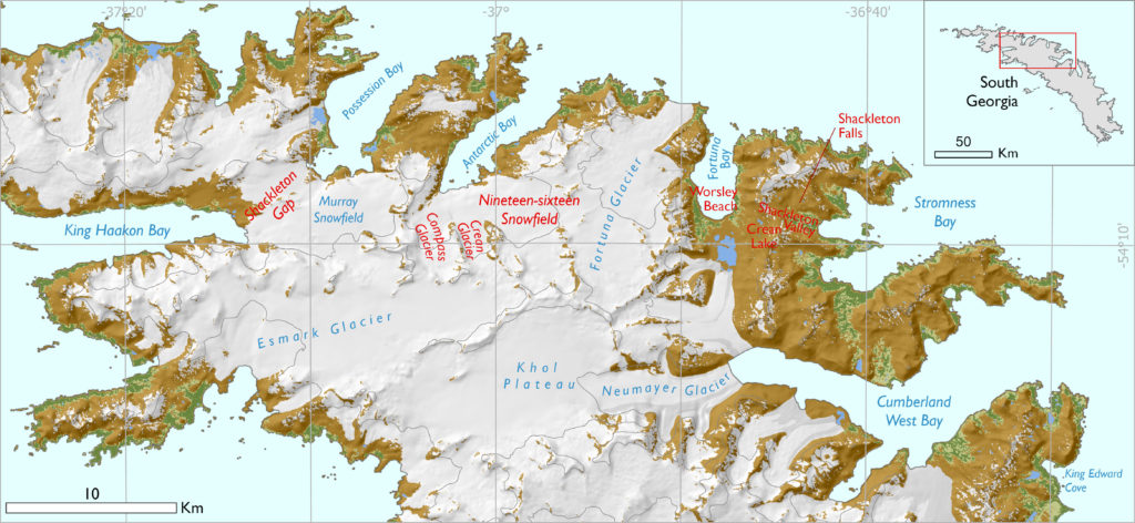 Antarctic place names map