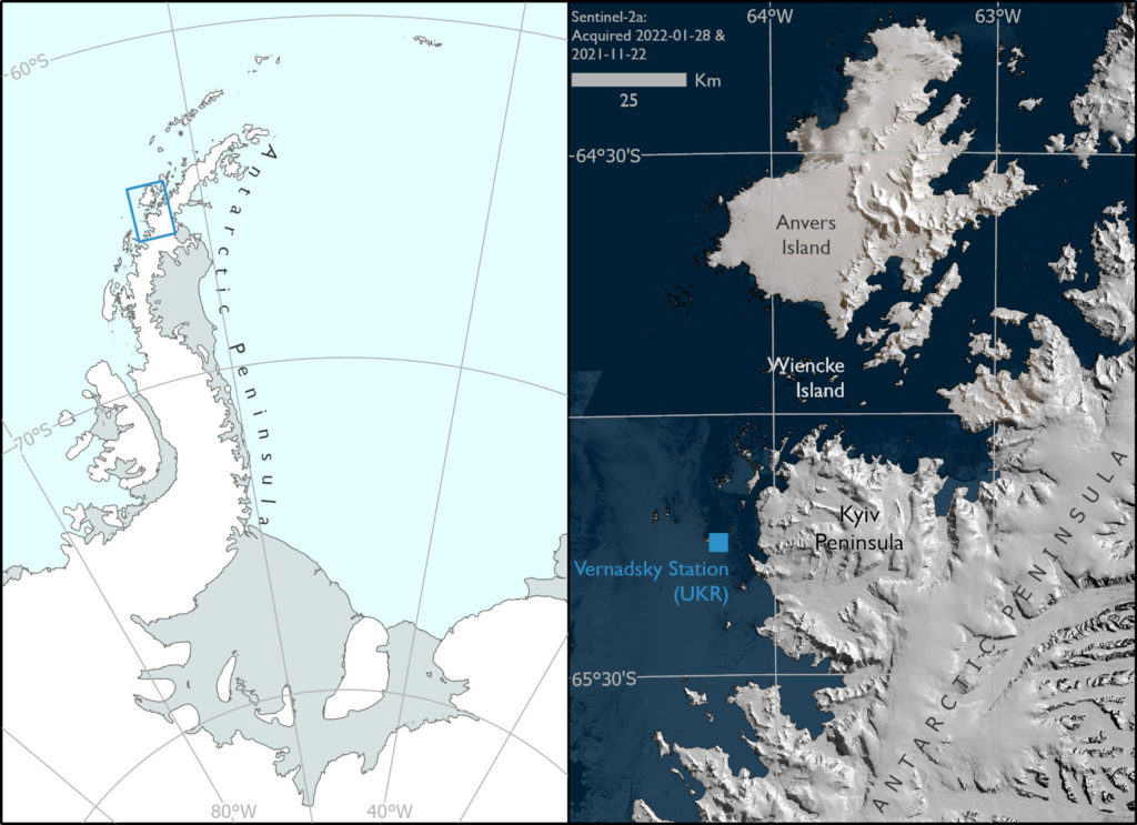 Antarctic place names map