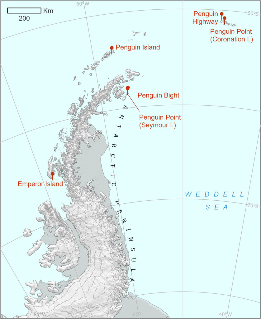 Antarctic place names map