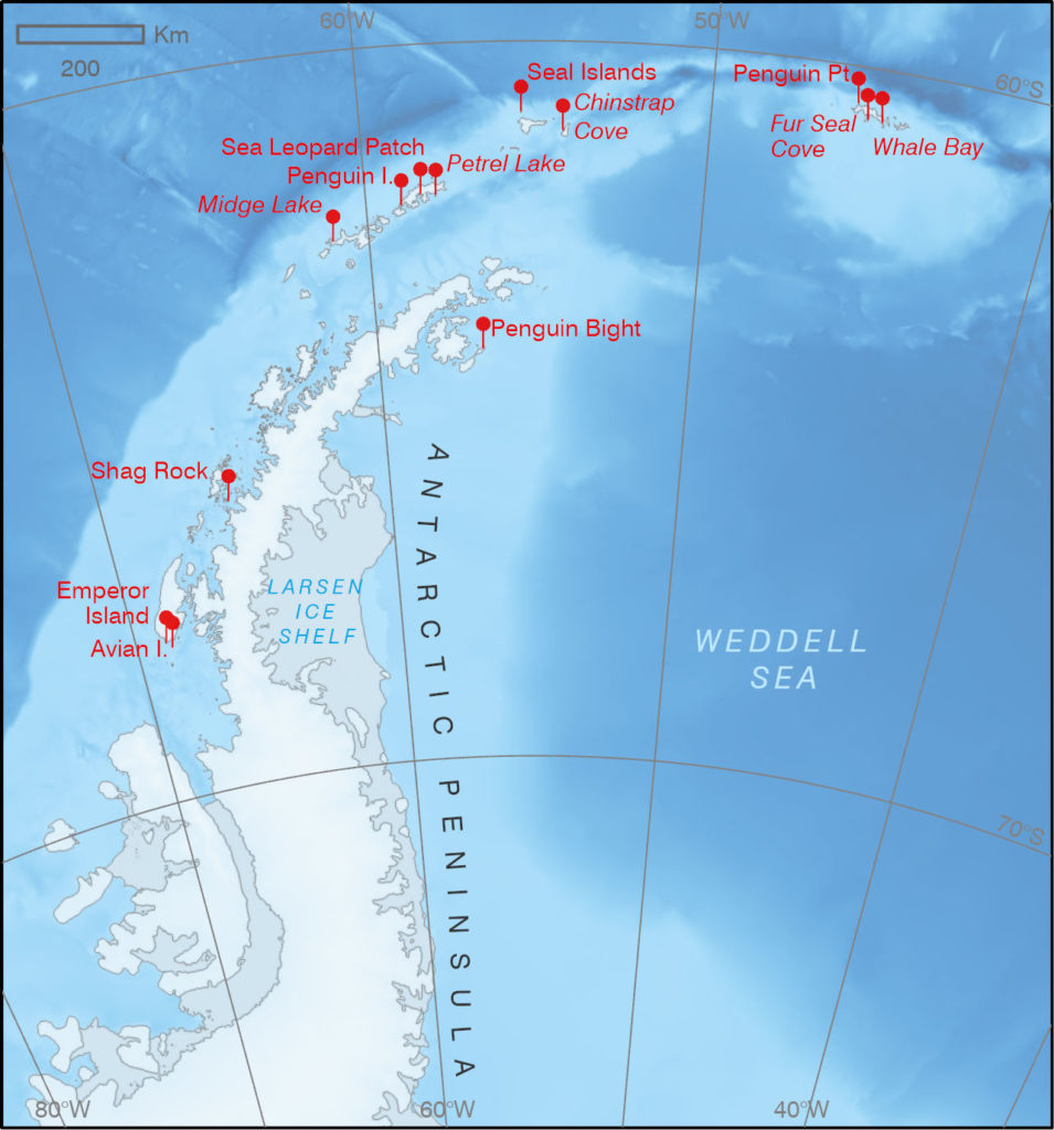 Antarctic Place-names map